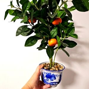 Artificial Orange Tree Chinese New Year Ceramic Pot 21" Tall